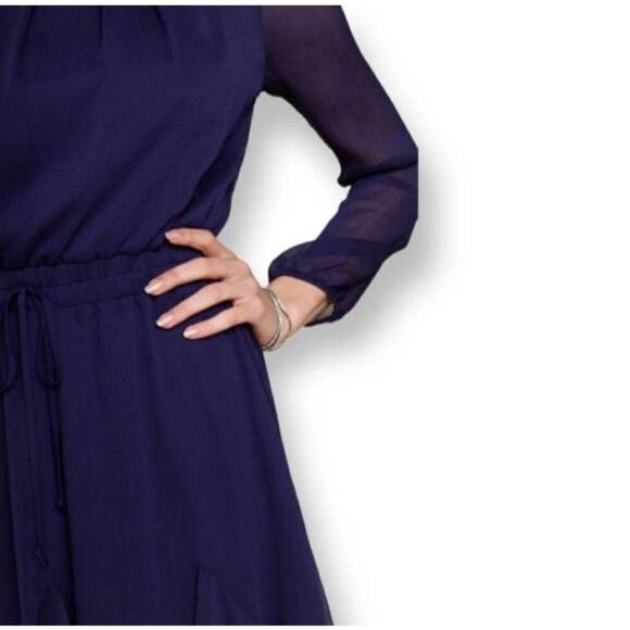 FRANCESCA'S MI AMI PURPLE LOU SHEER SLEEVE GODET MINI DRESS SZ.S NWT. - Picture 4 of 13